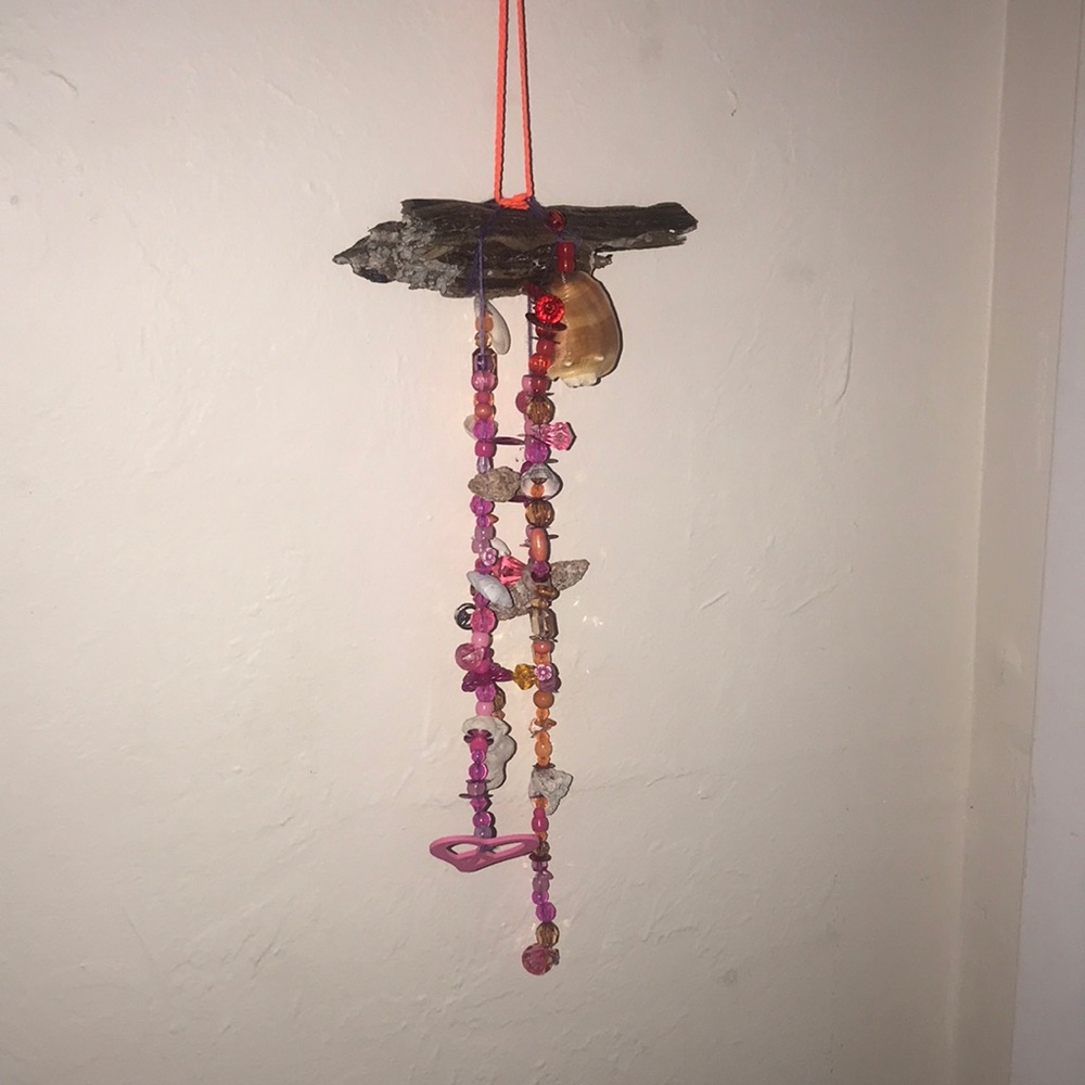 Wind chime/ sun catcher with drift wood